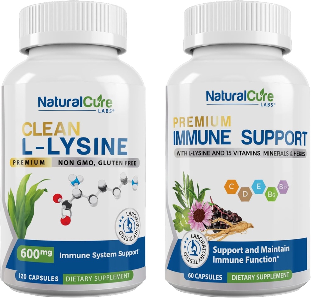 Natuurlijke Cure Labs Bundle: Clean L-Lysine + Immune Ondersteuning