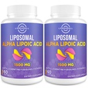 Liposomal Alpha Lipoïnezuur 1500mg - met acetyl-L-Carnitine 900mg & Ubichinol 100mg & Vitamin E 15mg,ALA Supplement voor antioxidanten Glucose Metabolisme Nerve Energy,60 Softgels (2 fles)