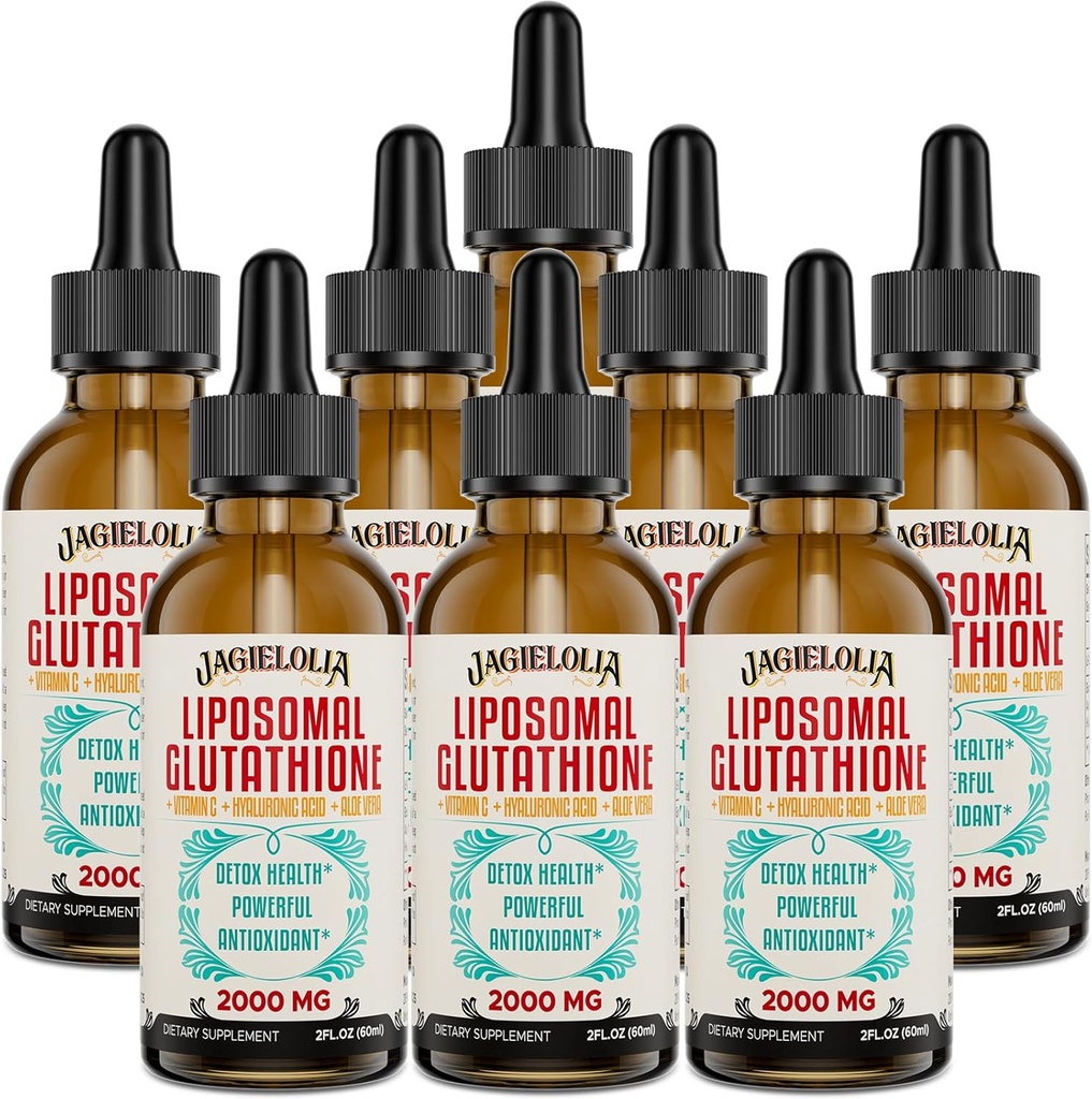 Liposomique Glutathion liquide 2000MG – Supplément de détox antioxydant pour les femmes et les hommes, Vieillissement Défense, Fonction hépatique et énergie, avec acide hyaluronique + Aloe Vera + vitamine C, naturel et végétalien, 16 FL.OZ