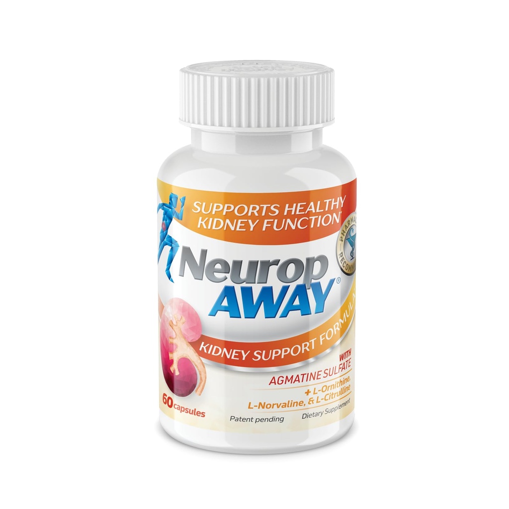 NeuropAWAY Nierondersteuning Supplement met Agmetine Sulfate, L-Novaline, L-Ornithine, L-Citrulline biedt snelle, krachtige nierondersteuning, 60CT