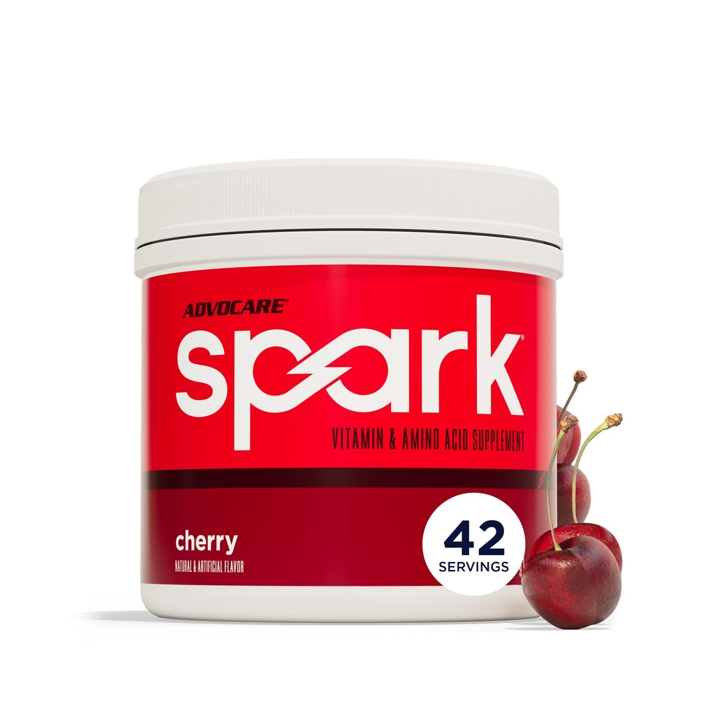 AdvoCare Spark - Mélange de boisson énergétique - Supplément de vitamine et d'acide amino - Soutiens Énergie et Focus - Support immunitaire portable - Sans sucre - Cerise, (10,5 oz)