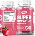 Super Creatine Monohydrate Gummies for men and women, Sugar-Free, 30 Servings, 5g of Creatine Per Serving, Vegan, Gluten-Free, Bodybuilding Recovery Supplement to Increase Muscle Size and Strength