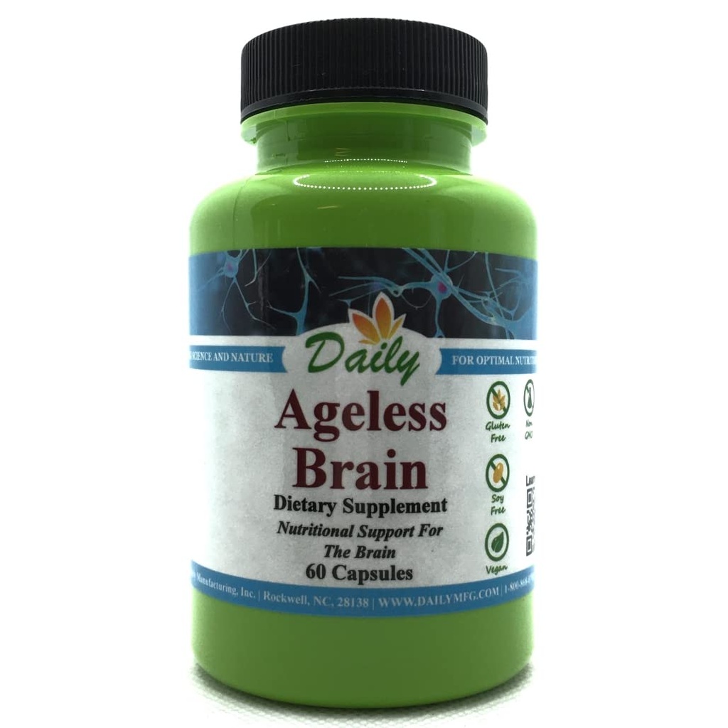 Dagelijkse productie Ageless BrainTM (Methylfolaat, B12, Resveratrol, Luteïne, Zeaxanthine, Ashwagandha Extract, Curcumine, Astaxanthine & Inuline)