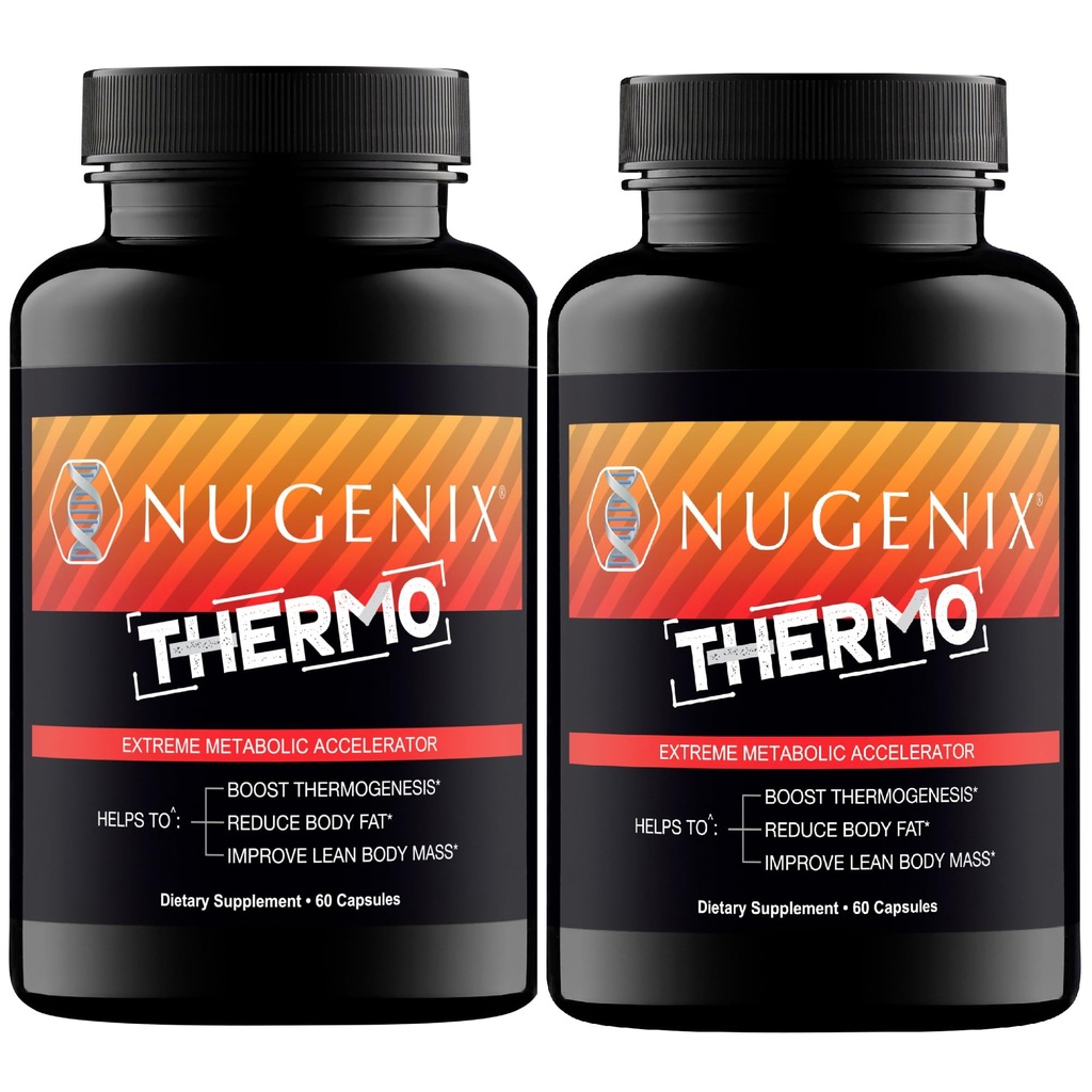 Nugenix Thermo - Pilules thermogéniques de supplément de brûleur de graisse pour les hommes, accélérateur métabolique extrême, 120 comte