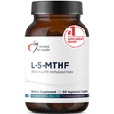 Designs for Health L 5-MTHF - Quatrefolic L Methylfolaat Supplement 5mg (8500 DFE) - Methylated Folaat Supplement for Women & Men - Supports Methylation - Non-GMO, Gluten Free (60 Capsules)