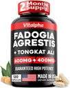Ultra Concentré 86.000mg Fadogia Agrestis Tongkat Ali Blend – 200:1 Tongkat Ali + 10:1 Fadogia Agrestis + Bioperine - Mélange de force maximum pour la performance sportif et la masse musculaire - 120 V-Caps