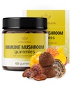 HERBAMAMA Immune Support Gommies de Champignons - Multi Complexe de Mélange de Champignons pour Support Antioxydant - Supplément Immunitaire Vegan, Non-GMO - 60 Amandes à base de Pectine