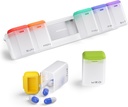 Weekly pil Organizer Magnetische, verwijderbare pil Box 7 Dag 1 Tijd per dag, Grote pil geval reizen, Week Eenmaal dagelijkse medicatie Dispenser, Medicine Container houder voor supplement vitamine, wit