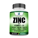 Amerikaanse standaardsupplementen Zink 100mg, Vitamine C 1000mg en Vitamine D3 5000 IE (125mcg) Per portie - Glutenvrij, Non-GMO, 60 capsules, 30 porties