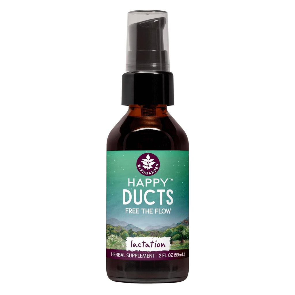 WishGarden Herbs Happy Ducts Drops, Lactation Support for Breastfeeding Moms – Herbal Lactation Supplement for Clogged or Plugged Milk Ducts, Engorgement Support & Breast Comfort – 2 oz