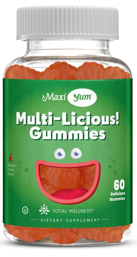 Maxi Health Multivitamine Gummies Vitaminen voor volwassenen en kinderen - Cherry Flavored Gummy Multivitamines - 60 Vitamine Gummies voor vrouwen en mannen - Daily Multi Vitamine Womens & Heren Multivitaminen Gummies