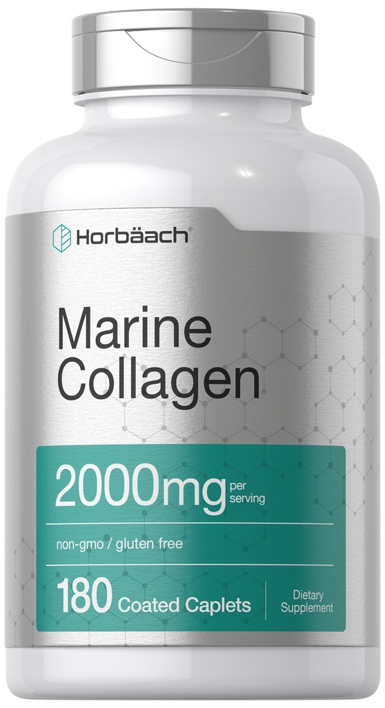 Horbäach Marine Collagen Peptides 2000mg 180 Caplet Capsules 