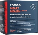ROMAN Heart Health (en anglais seulement) Supplément nutritionnel quotidien pour hommes pour le soutien cardiovasculaire, caractéristiques Magnésium, vitamines K + D3, CoQ10 et Spiruline (120 comprimés + 60 softgels d'huile de poisson)