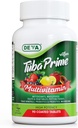 DEVA Tuba Prime Vegan Multivitamine - High-Potency Vitamine en Minerale Dieetsupplement - Antioxidanten, Fruit en Plantaardige Blend, Super Paddenstoelen, Probiotica, Prebiotica, Zaden, Kruiden - 90 Tablets