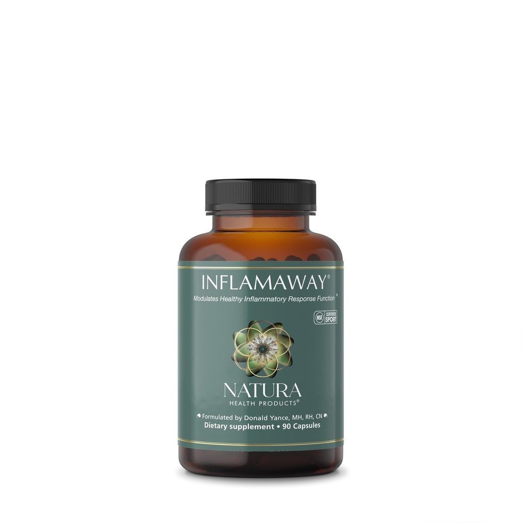 Natura Health Products InflamAway Supplement - Moduate a Healthy Inflammatory Response - Met Boswellia Serrata, Bromelain, Ginger, Black Pepper (BioPerine) en Chinese Skullcap (90 Capsules)