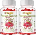 Potassium Magnésium Gommies, Supplément de potassium avec/Ashwagandha, High Absorption Magnésium Glycinate,B6,D3,Citrate de potassium,Electroyte pour les adultes Enfants,Sans sucre, 60 fraises