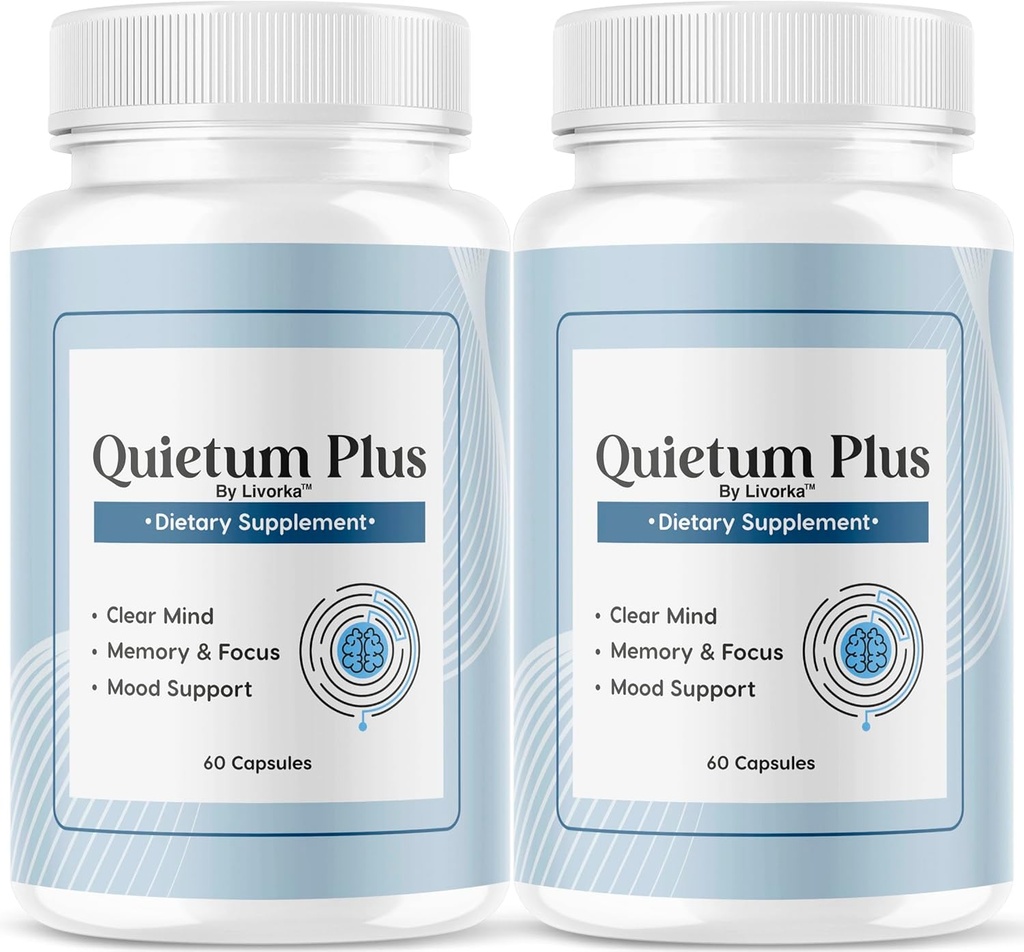 (2 Pack) Quietum Plus - Official Quietum Plus Advanced Supplement Formula, Original Quietum Plus Reviews, All Natural QuietumPlus Advanced Formula for Healthy Ear, 120 Capsules for 2 Months
