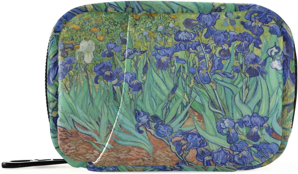 Naanle Irises Van Gogh 7 dagen pil geval tas reis pil Organisator met rits draagbare wekelijkse geval Compacte grootte voor vitamine supplement houder