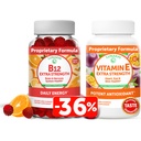 Lunakai Vitamine B12 en Vitamine E Gummies Bundle - 3000 mcg Gummies voor volwassenen Energie Ondersteuning en Bone Health - 250 mg 1000 iu Natural VIT E Plus C Supplementen