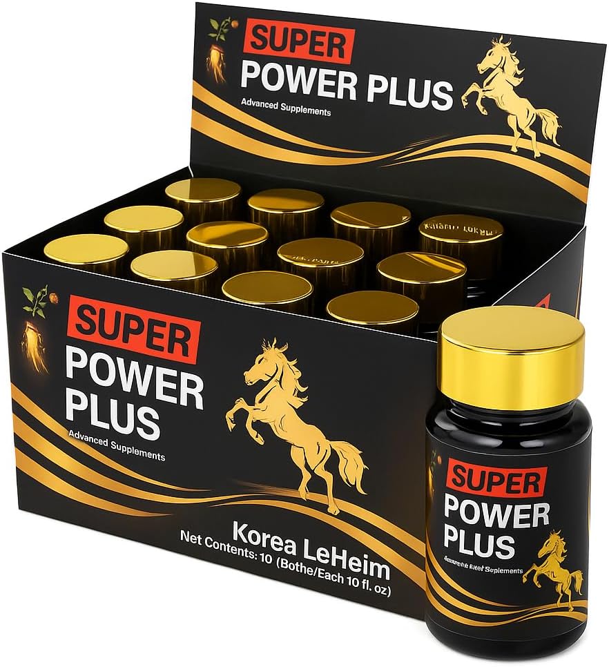 Elestoria Power Plus Super - 10 flessen Super Power-Plus Botanical Blend Liquid Supplement (1 FL OZ) Koreaanse Ginseng Extract Ginseng Supplement Natuurlijke mannen Tonic Ginseng Wortel Koreaanse rode Ginseng Drops