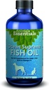 Dier Essentials Ocean Supreme Fish Oil for Dogs & Cats - Rijk aan Omega 3, huid en jas gezondheid, visolie vloeibare supplement, menselijke kwaliteit kruiden - 8 Oz