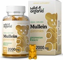 Gommies de Mullein sauvages et biologiques pour les poumons 2000mg - Détox pulmonaire et nettoyage - Gommies de feuille de Mullein végétalien pour le soutien immunitaire - 60 Extraits de plantes non OGM