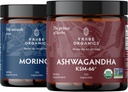TRIBE ORGANISCS Endurance Duo: Biologische KSM-66 Ashwagandha + Biologische Moringa - Vegan Capsules - 2 maanden Supply - Hersenfunctie, Focus, Mood Ondersteuning, Energie en sterkte