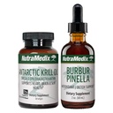 NutraMedix Brain Support Bundle - Comprend les softgels d'huile de krill artique et les gouttes liquides Burbur Pinella pour la santé cognitive, le détox et le soutien du cerveau - 2-Piece Supplement Set pour le soutien cognitif