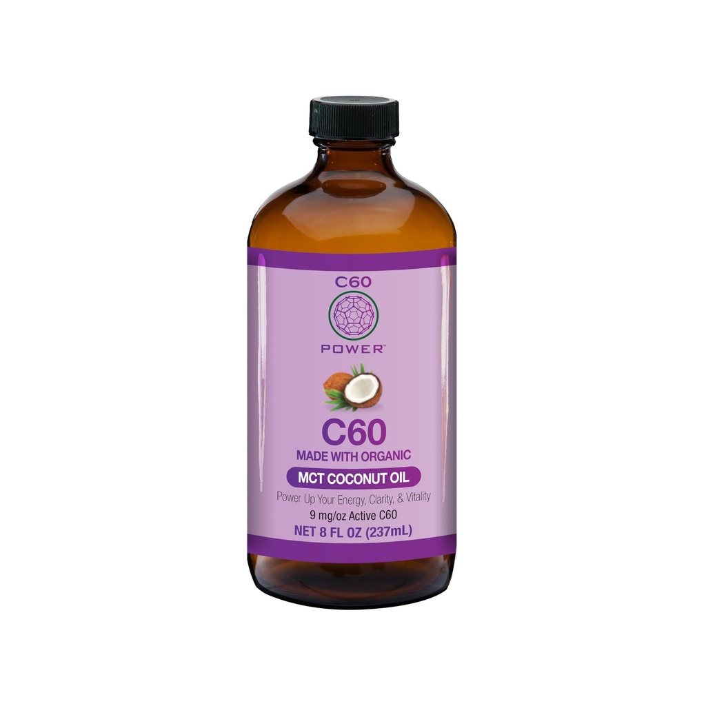 C60 Power - MCT 8-oz.- Biologische MCT Coconut Oil, 8 Fl Oz, 99,99% Pure Carbon Fullerenes, Lift Oxidatieve Last, Optimaliseren Mitochondriale Functie