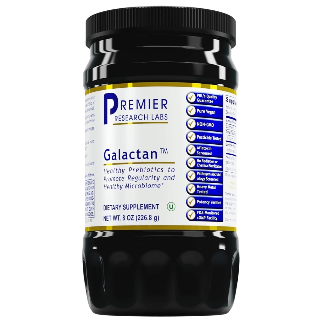 Premier laboratoire de recherche Galactan - Larch Arabinogalactan poudre pour les hommes et les femmes, poudre de fibre prébiotique pour le microbiome de Gut sain, extrait de mélèze, calcium - 8 oz