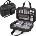 Damero Locking Pill Bouteille Organisateur, Sac de stockage de médicaments Médicament Organisateur étui de voyage pour grandes bouteilles de pilules, médicaments et fournitures médicales, Noir
