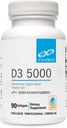 XYMOGEN D3 5000 - Biodisponible Vitamine D3 5000 UI (125 mcg) - Supplément de vitamine D à haute puissance pour la santé immunitaire, os + santé cardiaque (90 softgels gélatine)