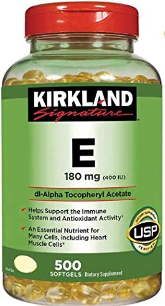 Kirkland Handtekening Vitamine E 180mg, 500 Softgels