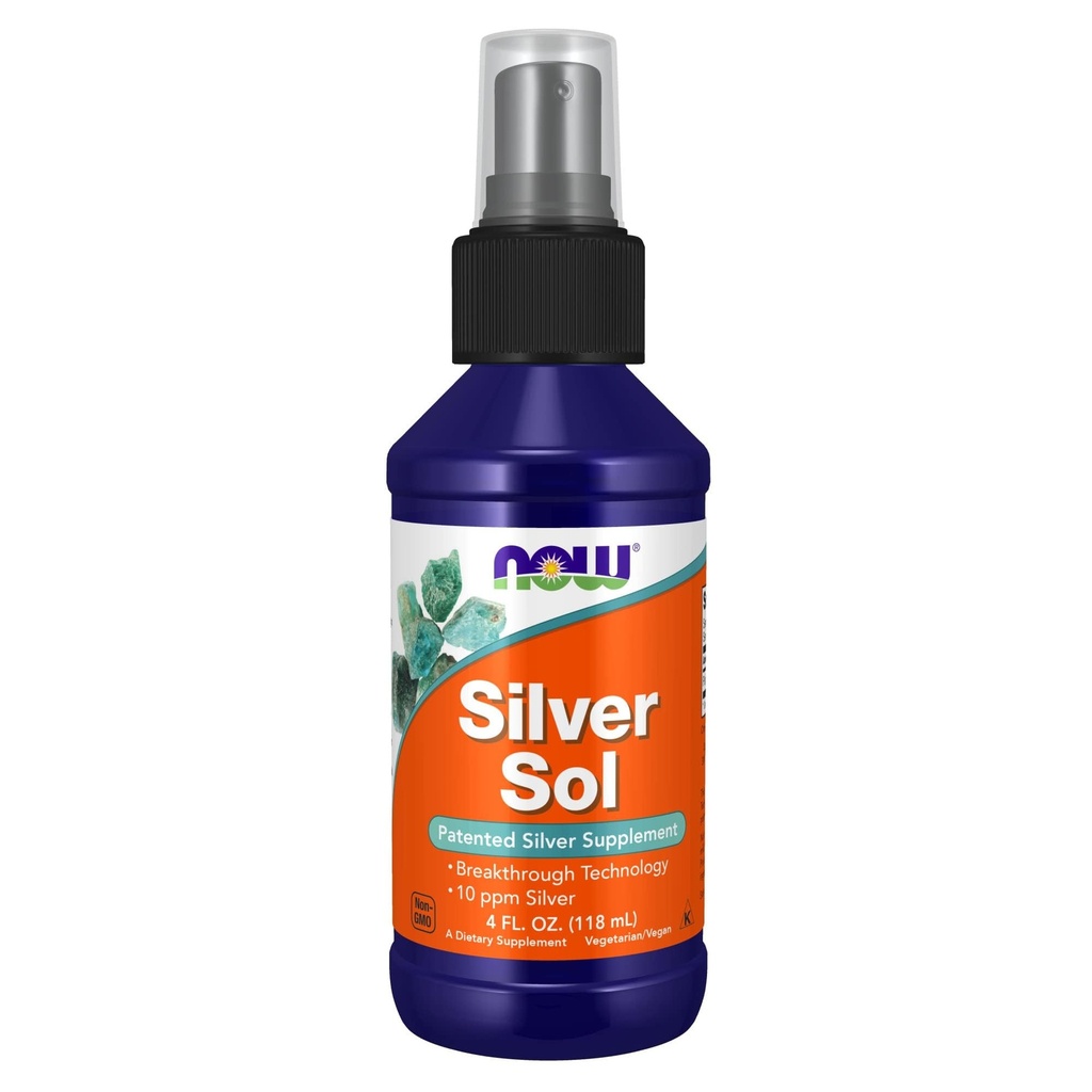 NU Foods Supplementen, Silver Sol 10 PPM met elementair zilver en gedeïoniseerd water, vloeibaar, 4-Ounce