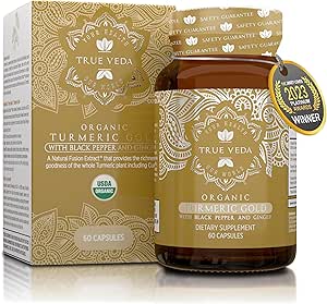 Capsules de Curcumine Turcuma bio - Comprend des extraits de gingembre biologique et de poivre noir.