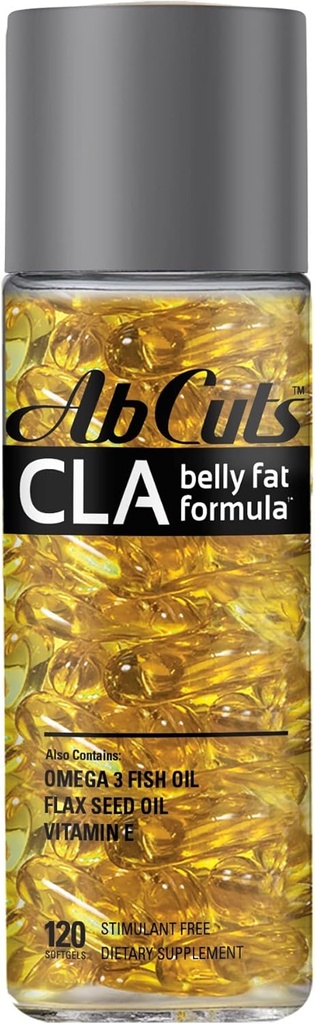CLA Buik vet formule - 120 Easy-to- Slik Softgels - Omega 3 Visolie, Vlaszaadolie en vitamine E - helpt verhogen Antioxidant Supply en gezonde lichaamssamenstelling