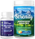 Nature's Perfect Night Melatonine 20mg Quick Solution Mixed Berry 180 Tel met Serenity Magnesium Powder 15 oz Citroen Raspberry