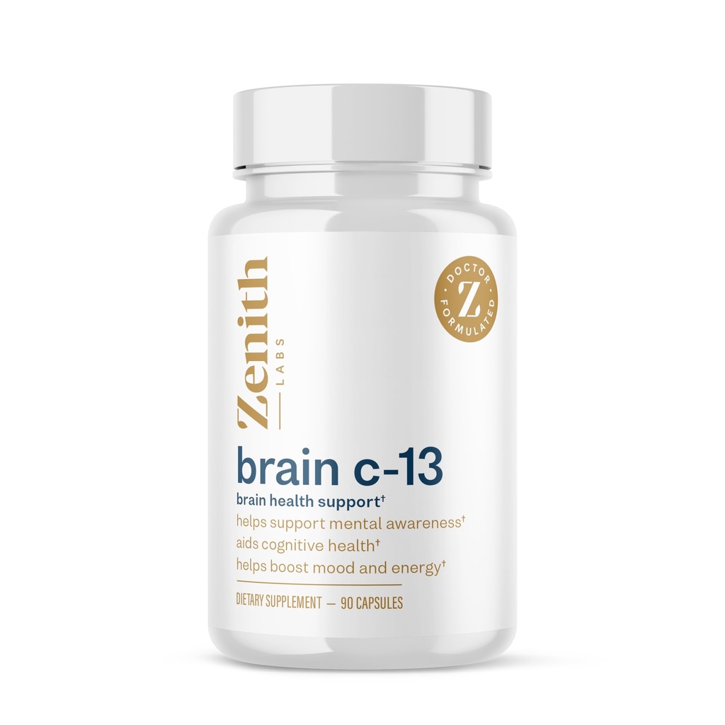 Supplément booster cognitif Cerveau C-13 par Zenith Labs - Soutien à la santé du cerveau naturel - Soutien à la mémoire, au focus, à la concentration - Clarté mentale pour les hommes Femmes