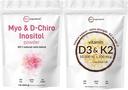 Micro Ingrediënten Vitamine D3 10.000iu + K2 200mcg Kokosolie Softgels & Myo & D-Chiro Inositol Powder Bundle 2 Pack 