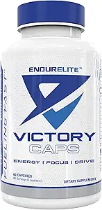 EndurElite Victory Caps - Pre Workout for Endurance & Strength, Crossfit and Cross Training, Cafeine and Nootropics - 60 Capsules