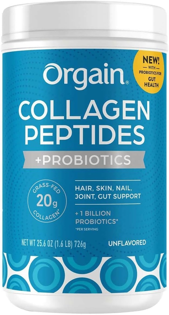 Orgain Collageen + Superfoods met 20 Gram van Grass-Fed Collageen en Vitamine C, Unflavored, 25,6 oz