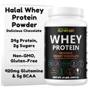 SHIFA NUTRITION 2 Lbs Halal Wei Proteine Poeder Romige Chocolade. 24g Proteïne, 5g BCAA's & 420mg Glutamine. voor het bouwen van Lean Muscles & Recovery. Suikervrij, Keto-vriendelijk, Glutenvrij, niet-GMO
