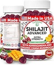 Lunakai USA Pure Shilajit Gummies 1200mg avec Ashwagandha & Chaga - Himalayan Shilajit pour les hommes et les femmes, support énergie et vitalité, 60ct