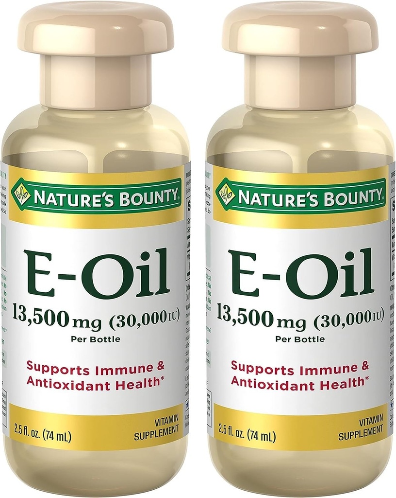 Nature's Bounty Vitamine E Oil, ondersteunt Immune & Antioxidant, 30.000IE Vitamine E, Topical of Oral, 2,5 fl Oz (pakket van 2)