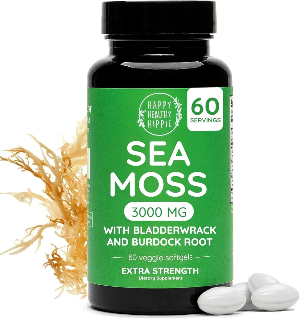 Happy Healthy Hippie Sea Moss Gel Capsules 3.000 mg (1 Dagelijks)