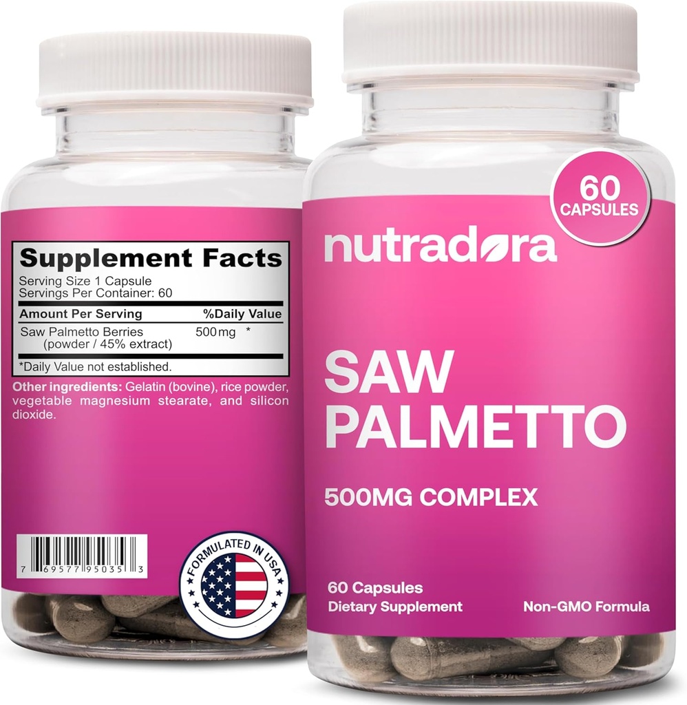 Zag Palmetto voor vrouwen - natuurlijke DHT-blokker Haargroei pillen Gemaakt met biologische Zag Palmetto Extract Bessen Ondersteunt Hormonale Balance & Urinaire Gezondheid Pure Saw Palmetto voor vrouwen Haaruitval
