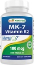 Best Naturals Vitamine K2 (MK7) met D3 Supplement Bone and Heart Health (5000 IE vitamine D3 & 100 mcg vitamine K2 MK7), 180 tabletten