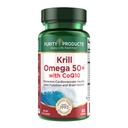 Krill Omega 50 Plus w/ CoQ10 van Purity Products - 1300mg Krill Oil and Fish Oil Blend - 100mg CoQ10 - 500mg Natural Astaxanthine - Ondersteuning voor Joint, Brain Health en meer - 60 Mini Softgels