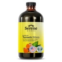 Serene Kruiden Liquid Kurkuma met zwarte peper - Kurkuma Shots Curcumin Supplement 1000mg Extra sterkte Kruidendrank, Digestieve Bitters voor Bloating Relief, Joint Health, Energy & Clarity - 16oz