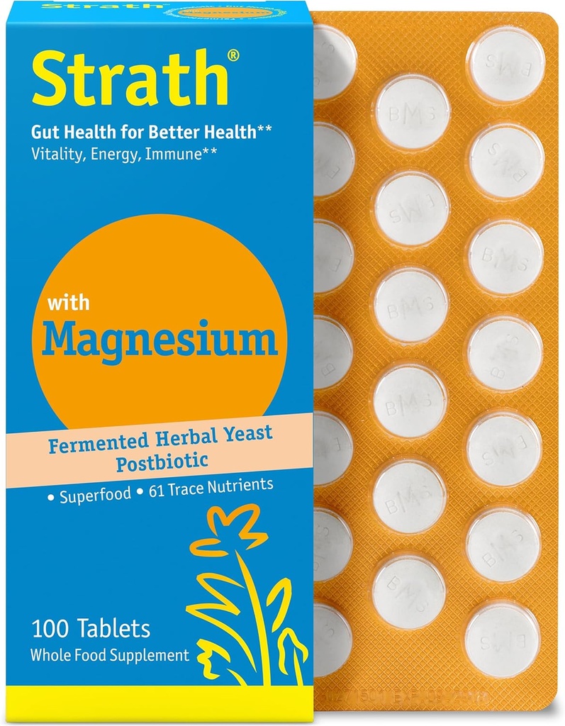 Strath met Magnesium Kruiden Gist Postbiotic 100 Tablets 